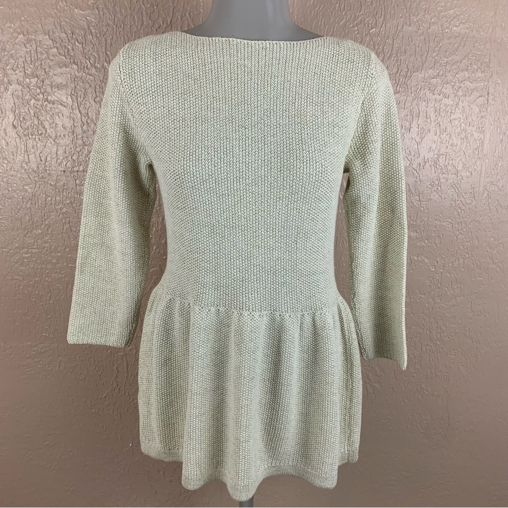 Dex Gold Knitted Ruffle Back Zip Sweater